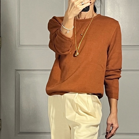 Pierre Cardin vintage 100% cotton terracotta sweater size S - Picture 3 of 12